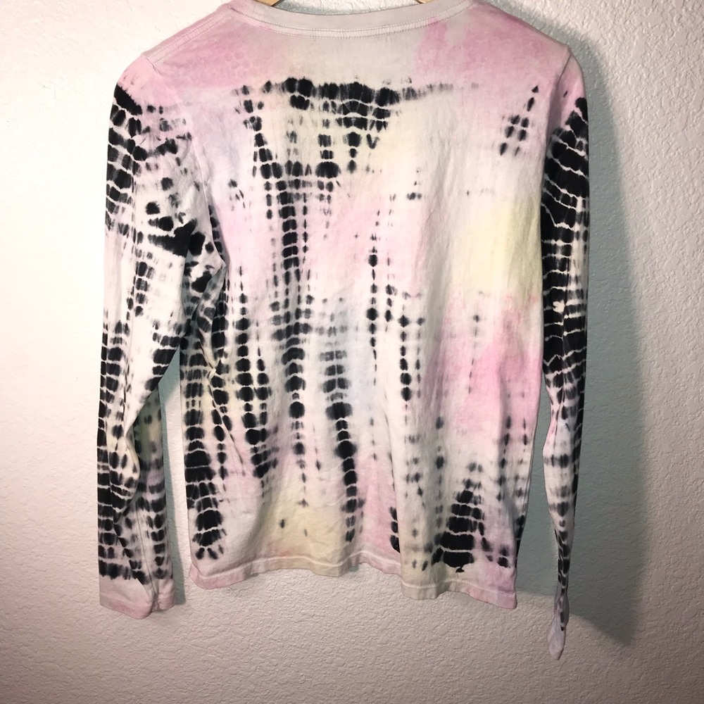 REFORMATION JEANS Long Sleeve Tee Tie-Dye Black White Pink Yellow size Medium - Picture 8 of 14